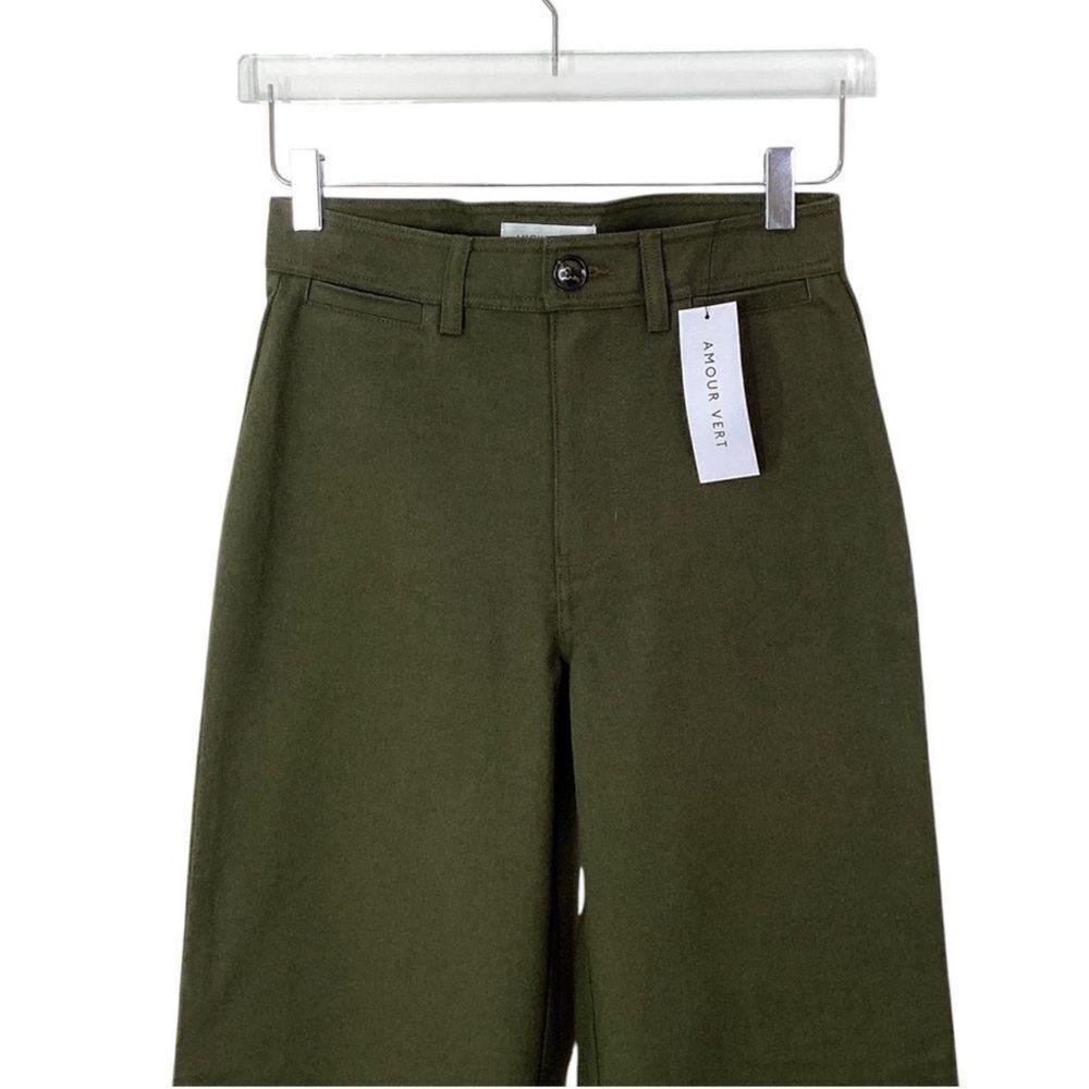 Amour Vert Olive Green Wide-Leg Pants - Picture 4 of 11